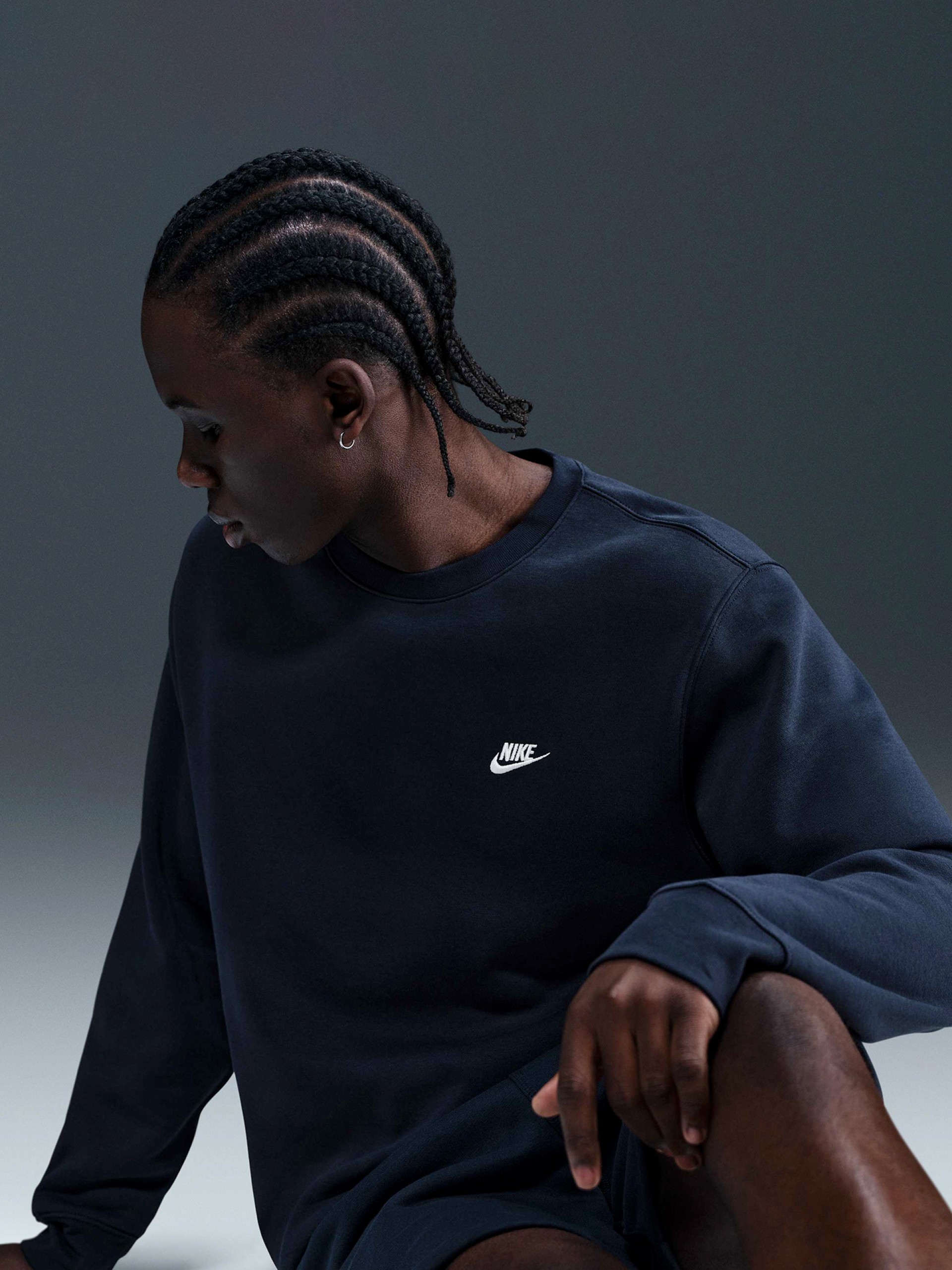 Nike Club Fleece Blue Sweater For Men