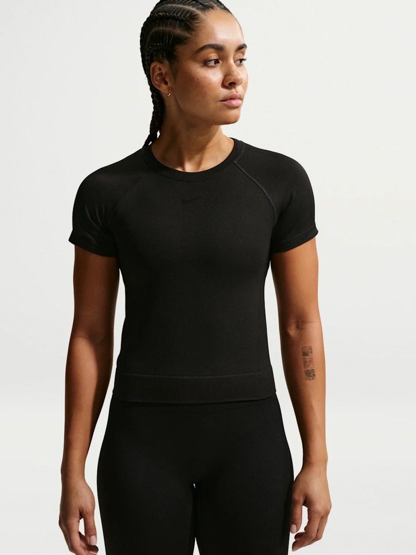 T-shirt de Treino Nike Pro Seamless Dri-FIT Preta Para Mulher