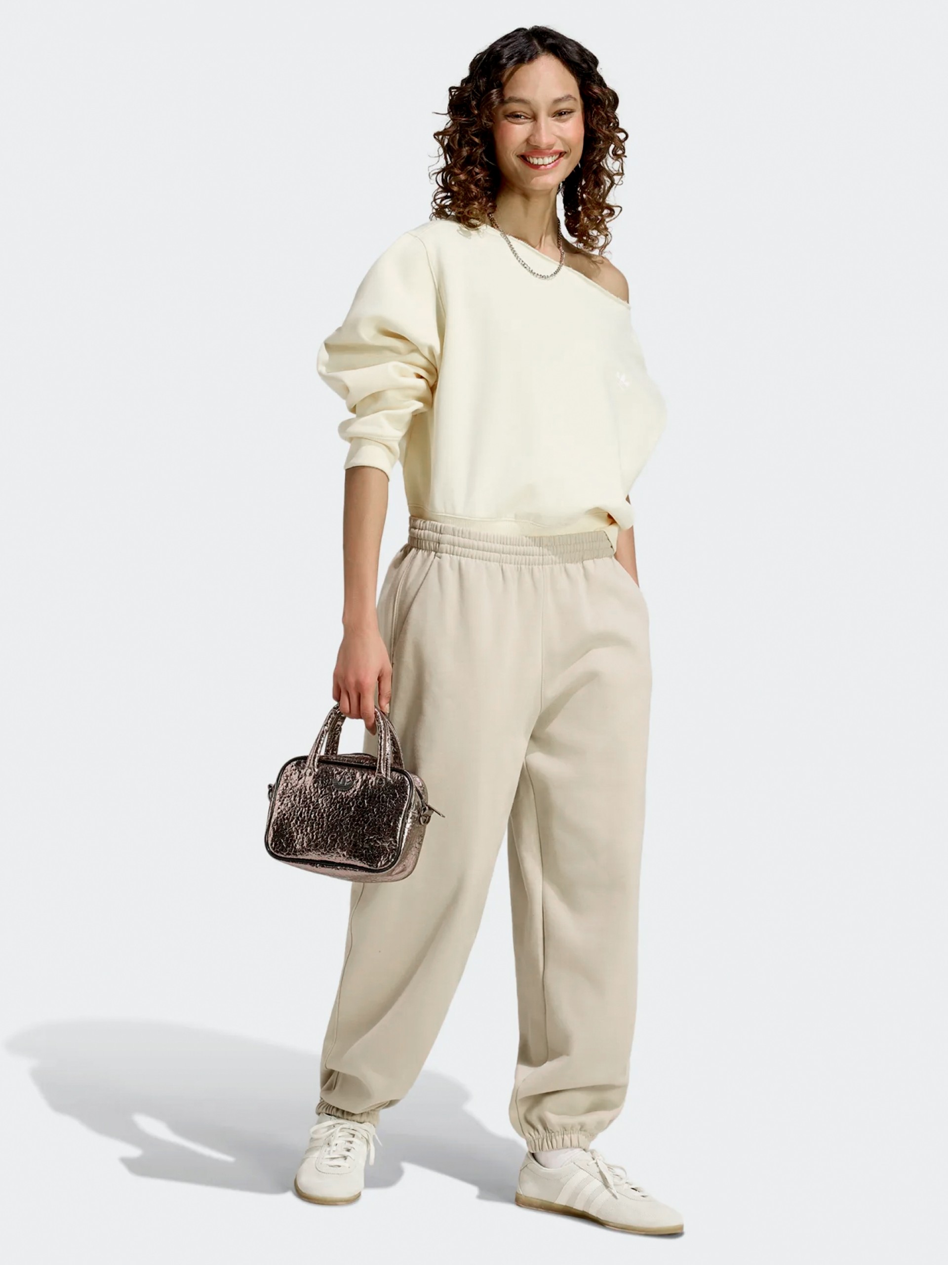 Adidas Essentials Loose Fleece W Khaki Trousers