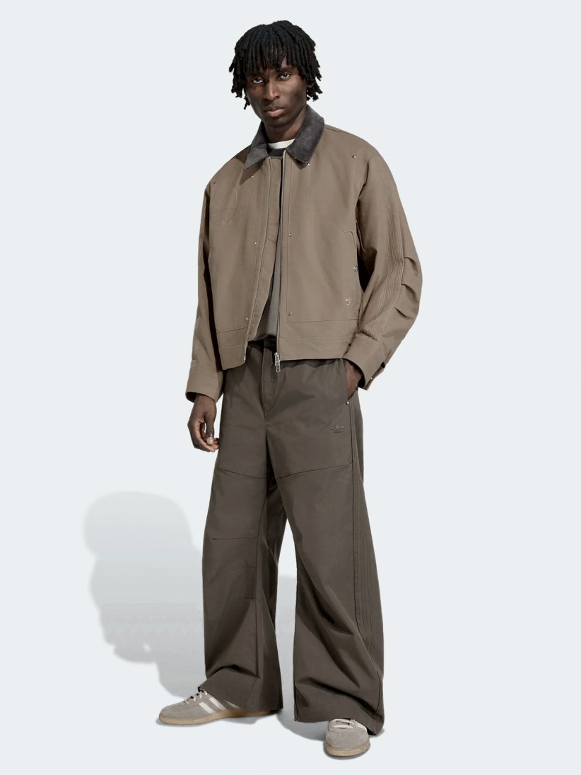 Casaco Adidas Bomber Premium Essentials Caqui e Cinzento