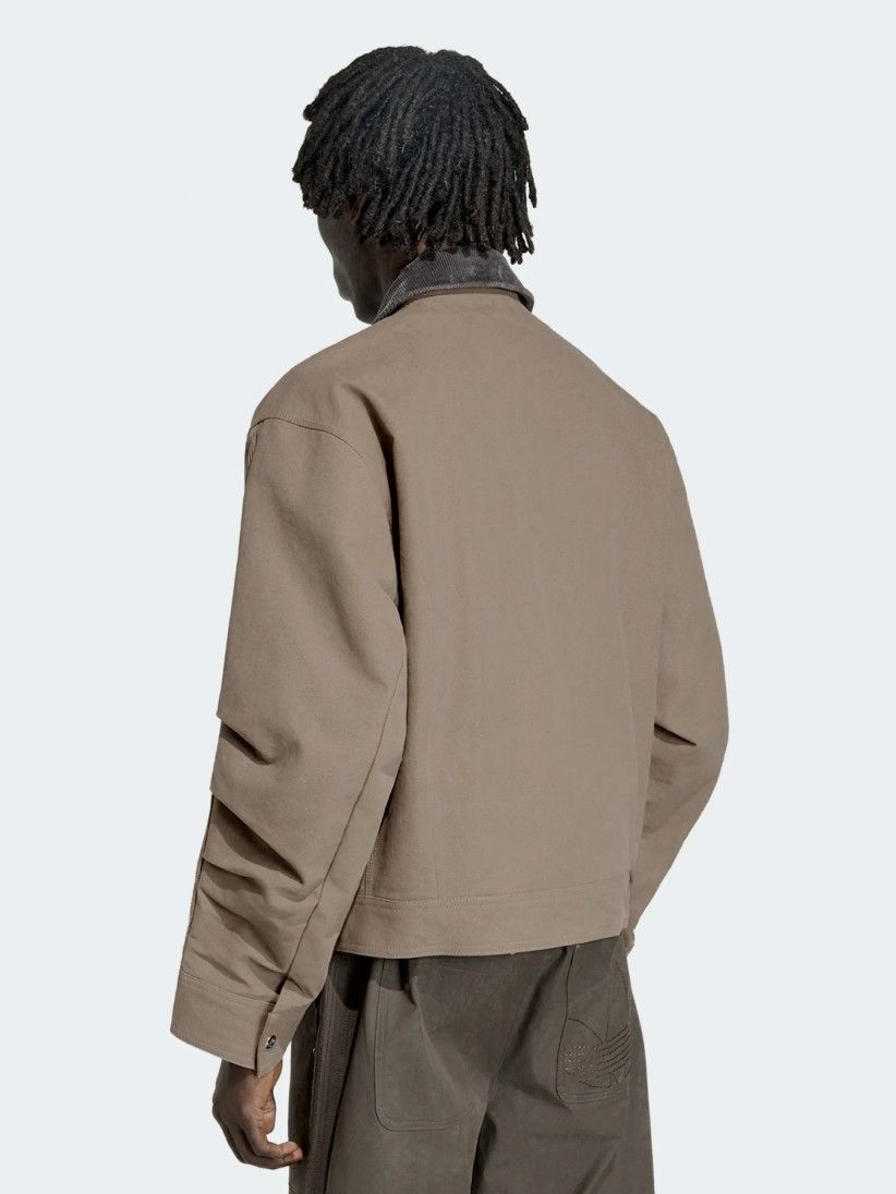 Casaco Adidas Bomber Premium Essentials Caqui e Cinzento
