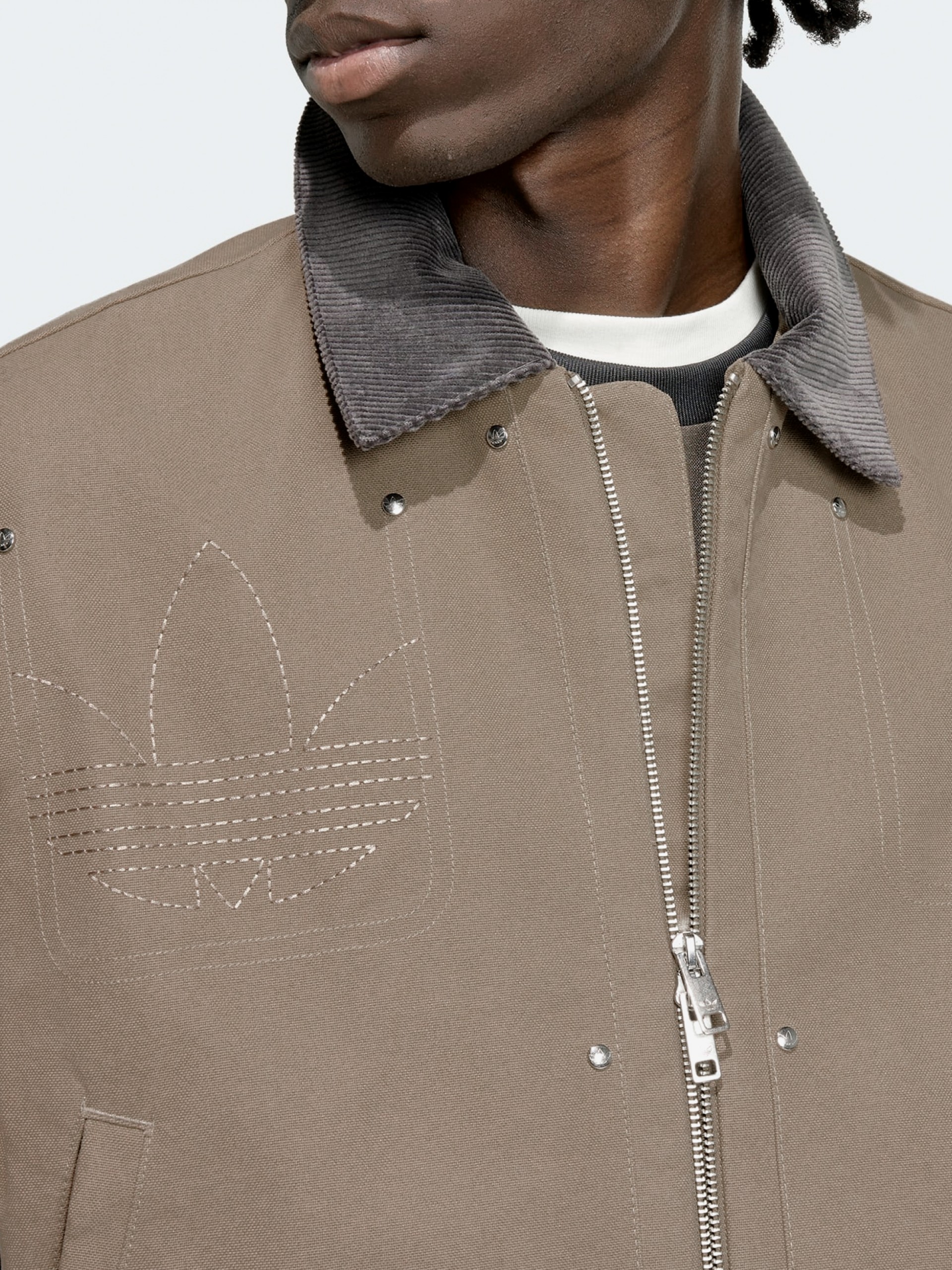Adidas Bomber Premium Essentials Khaki and Grey Jacket