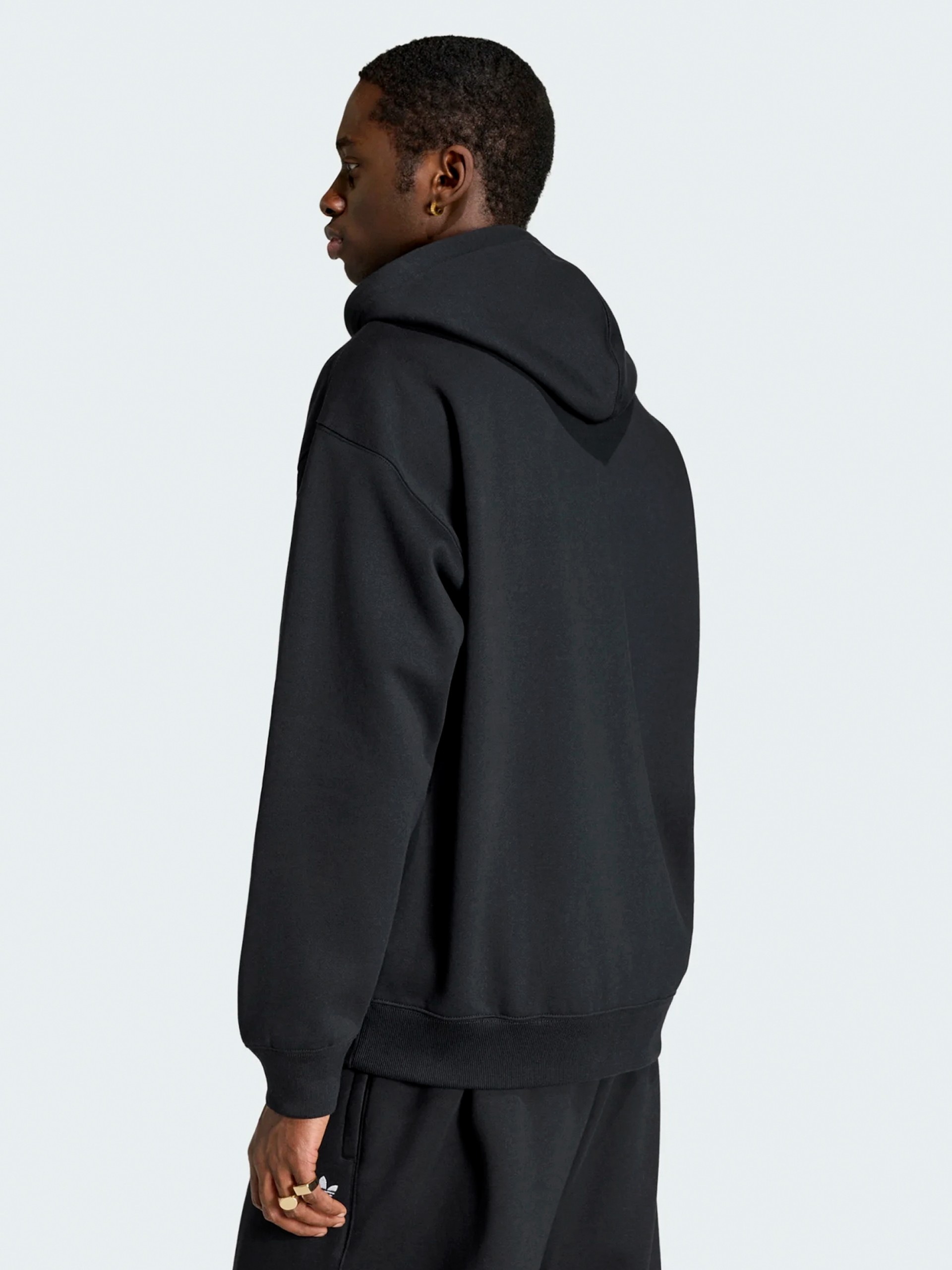 Adidas Trefoil Essentials Loose Black Hooded Jacket
