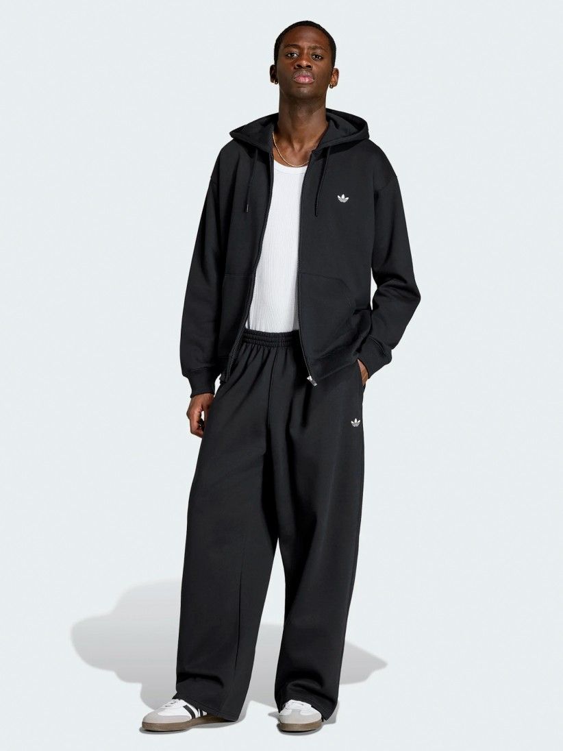 Casaco com Capuz Adidas Trefoil Essentials Loose Preto