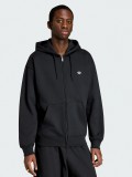 Casaco com Capuz Adidas Trefoil Essentials Loose Preto
