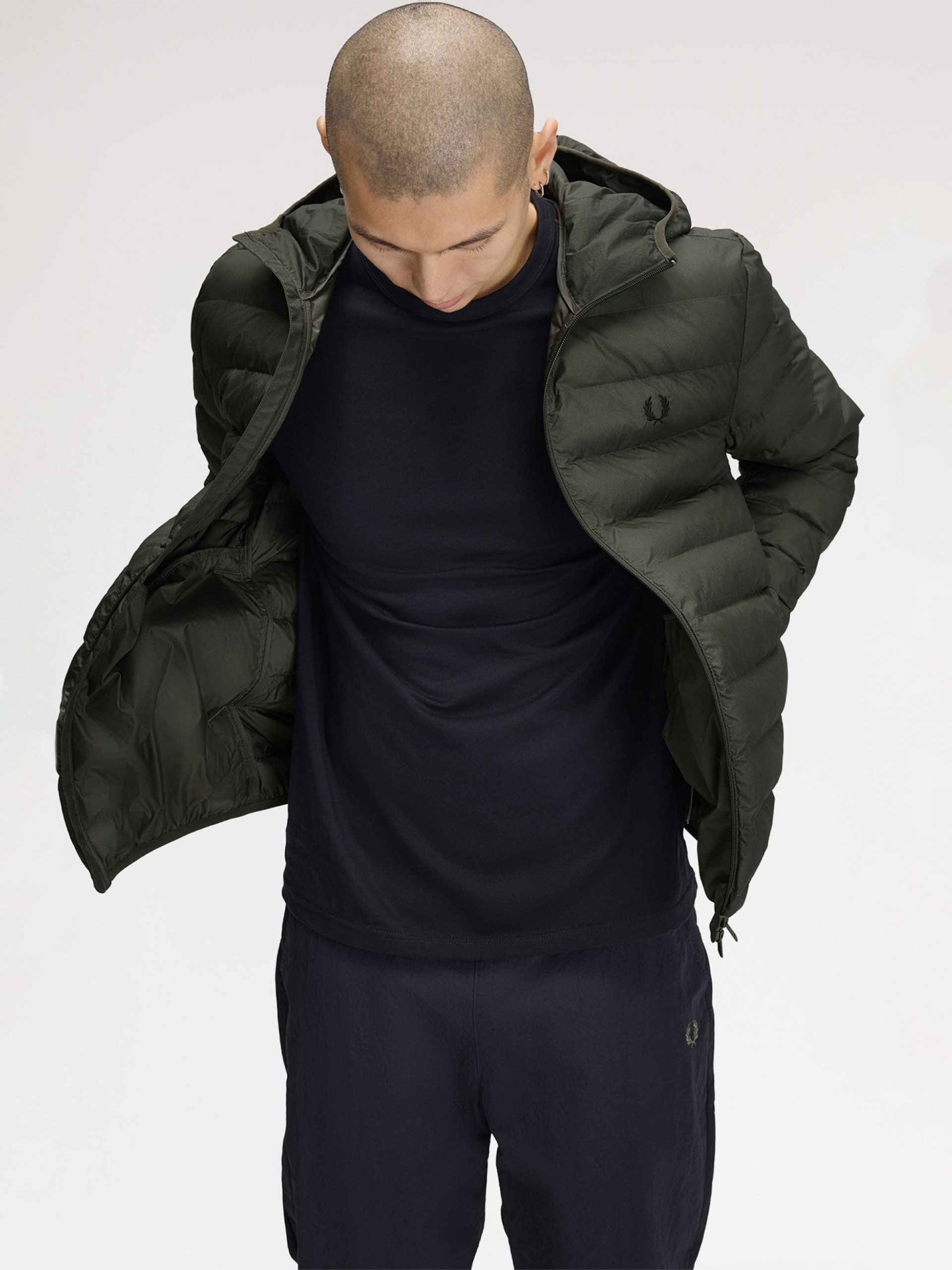 Chaqueta con Capucha Fred Perry Insulated Verde