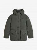 Casaco com Capuz Fred Perry Padded Parka Verde Casaco com Capuz Fred Perry Padded Parka Verde