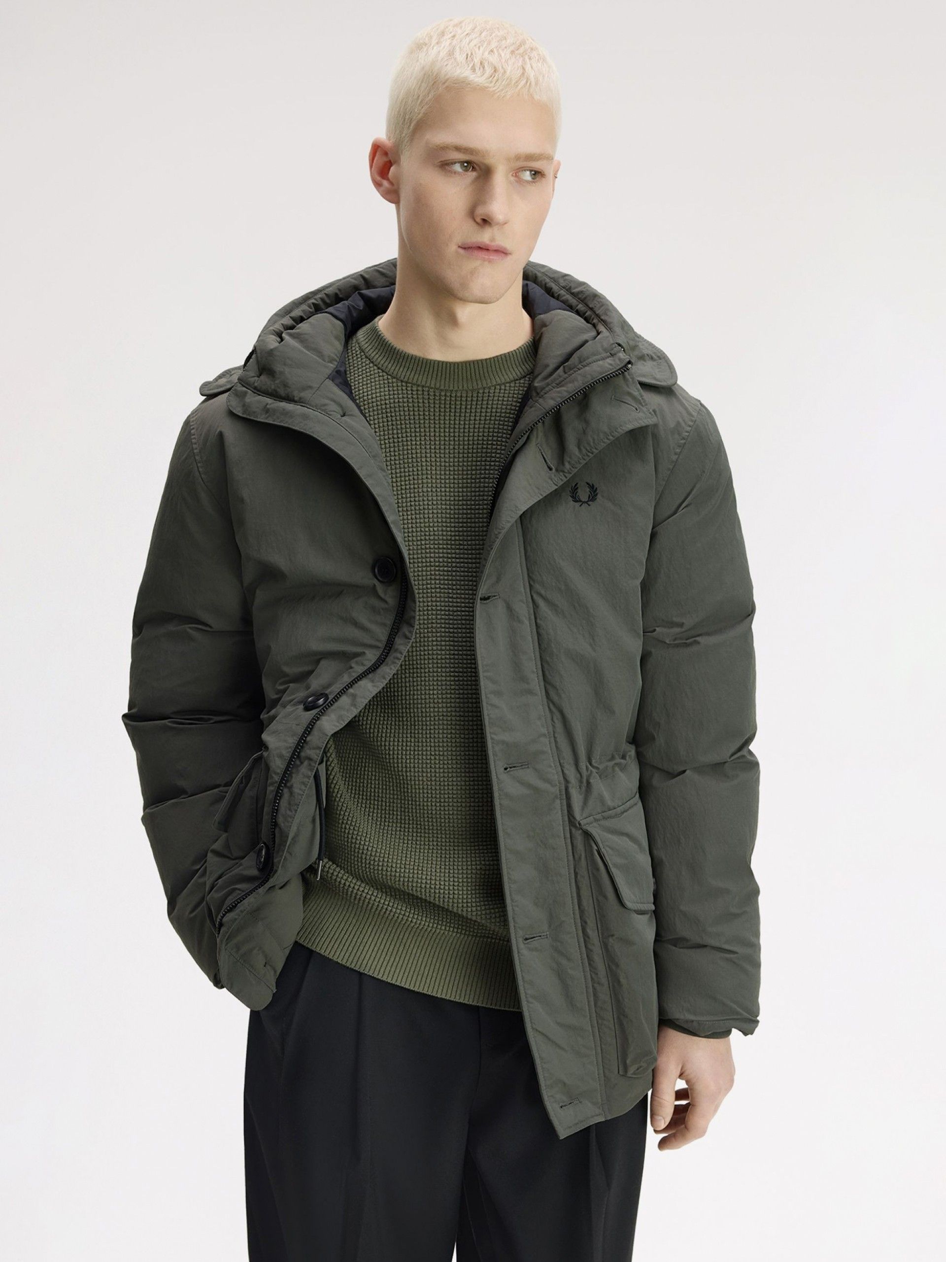 Casaco com Capuz Fred Perry Padded Parka Verde