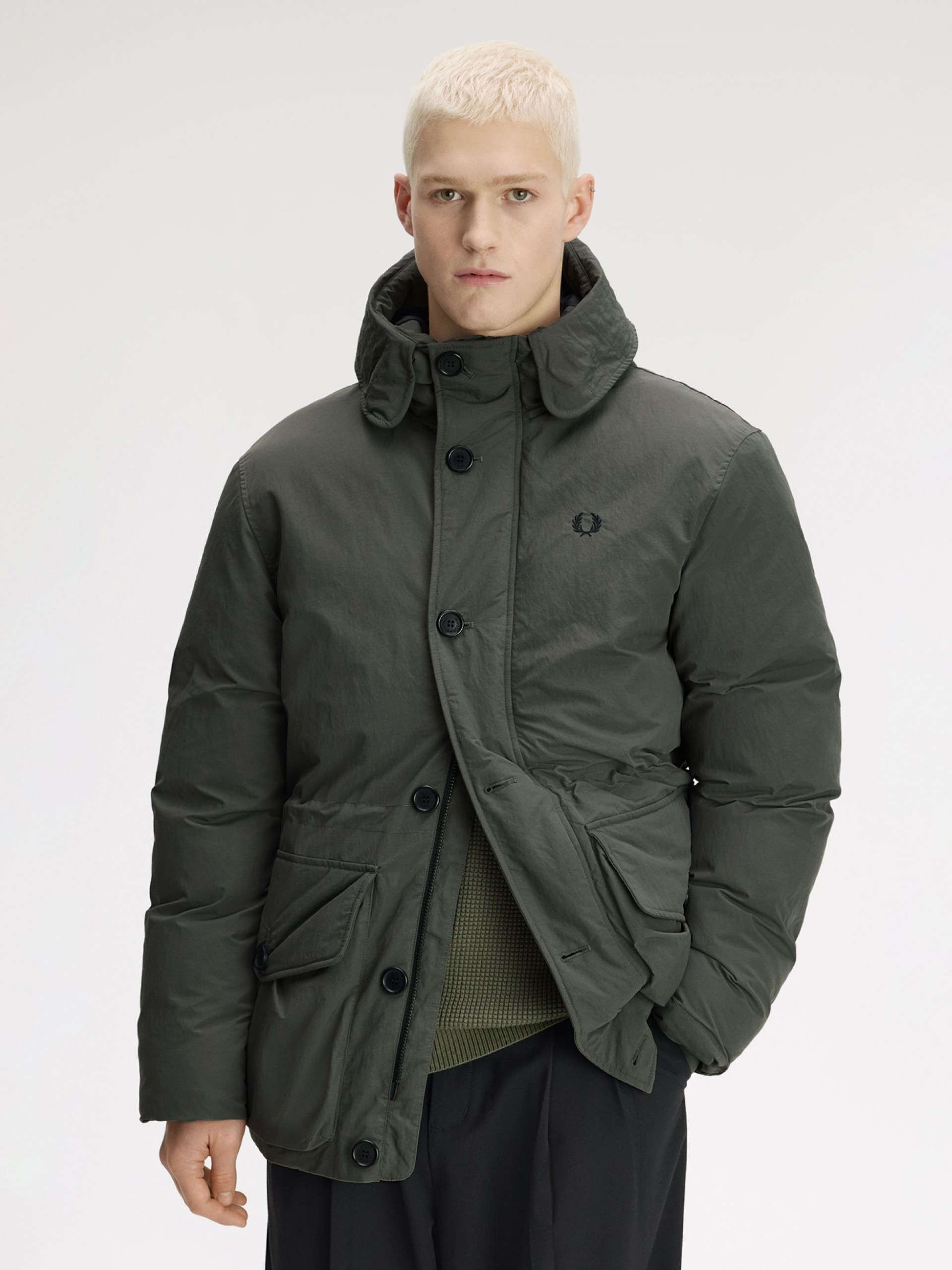 Casaco com Capuz Fred Perry Padded Parka Verde