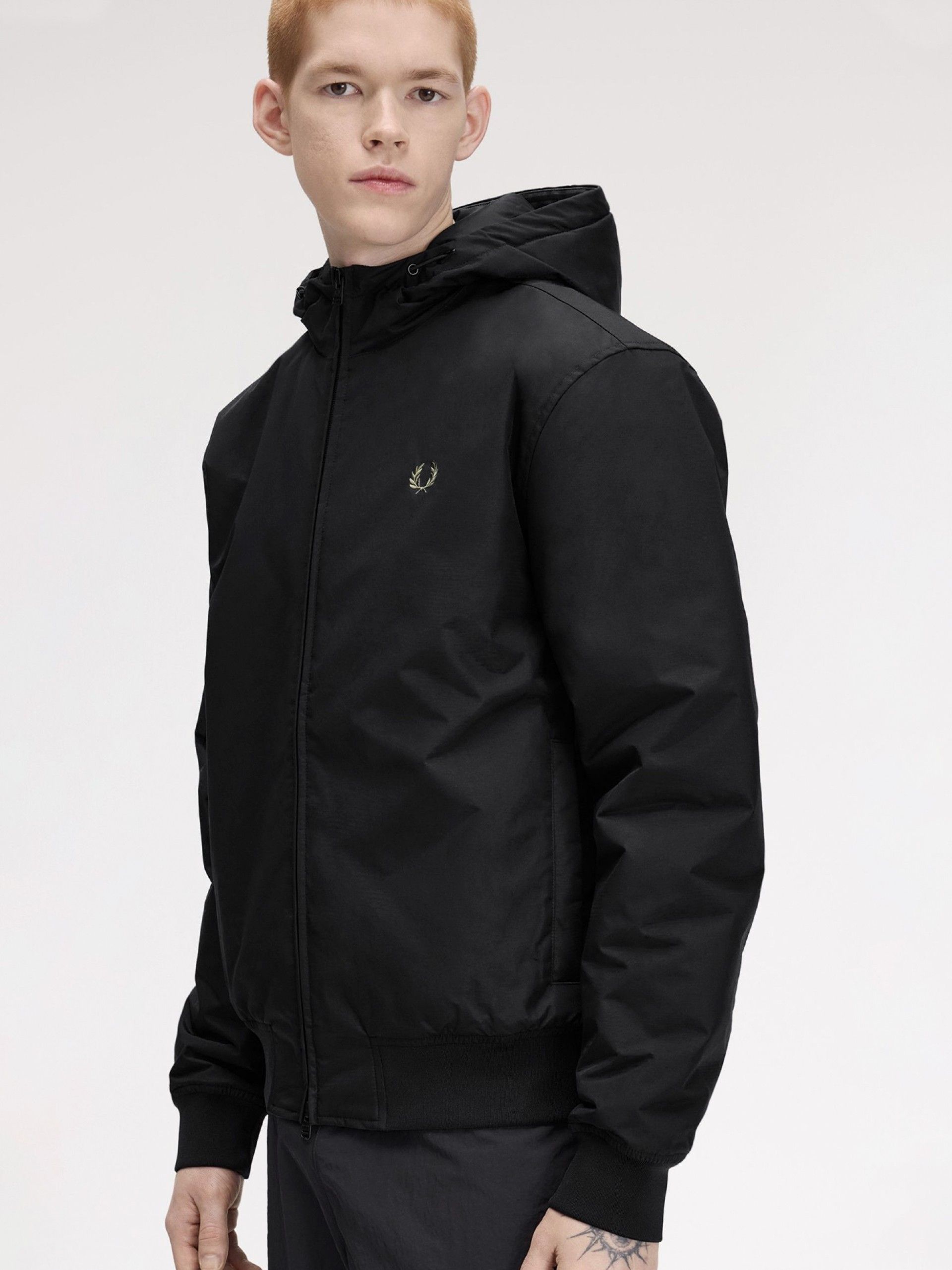 Casaco com Capuz Fred Perry Brentham Preto e Verde