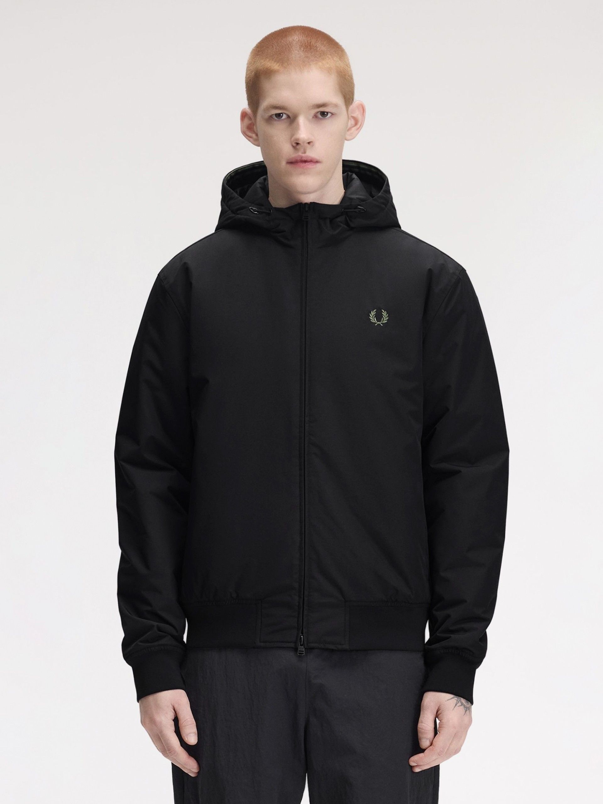Casaco com Capuz Fred Perry Brentham Preto e Verde