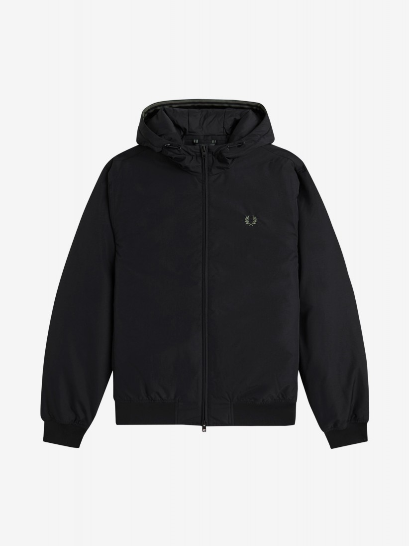 Casaco com Capuz Fred Perry Brentham Preto e Verde Casaco com Capuz Fred Perry Brentham Preto e Verde