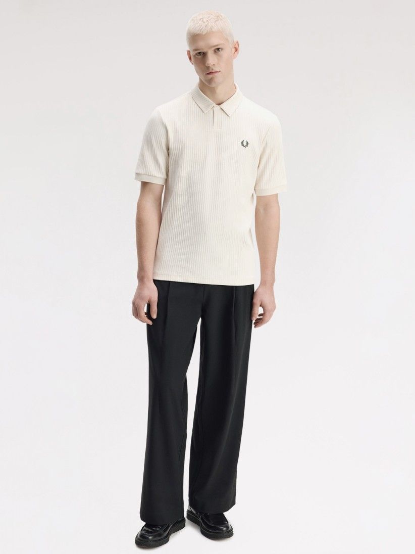 Polo Fred Perry Canelado Bege Polo Fred Perry Canelado Bege