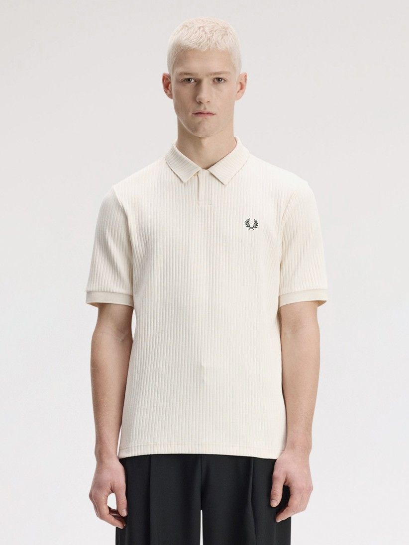 Polo Fred Perry Canelado Bege Polo Fred Perry Canelado Bege