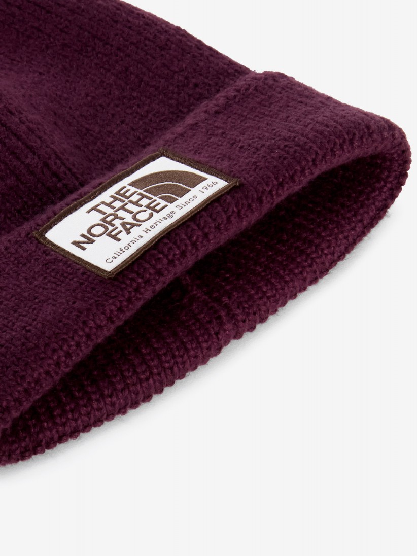 The North Face Logo Box Cuffed Burgundy Beanie The North Face Logo Box Cuffed Burgundy Beanie