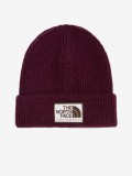 The North Face Logo Box Cuffed Burgundy Beanie The North Face Logo Box Cuffed Burgundy Beanie