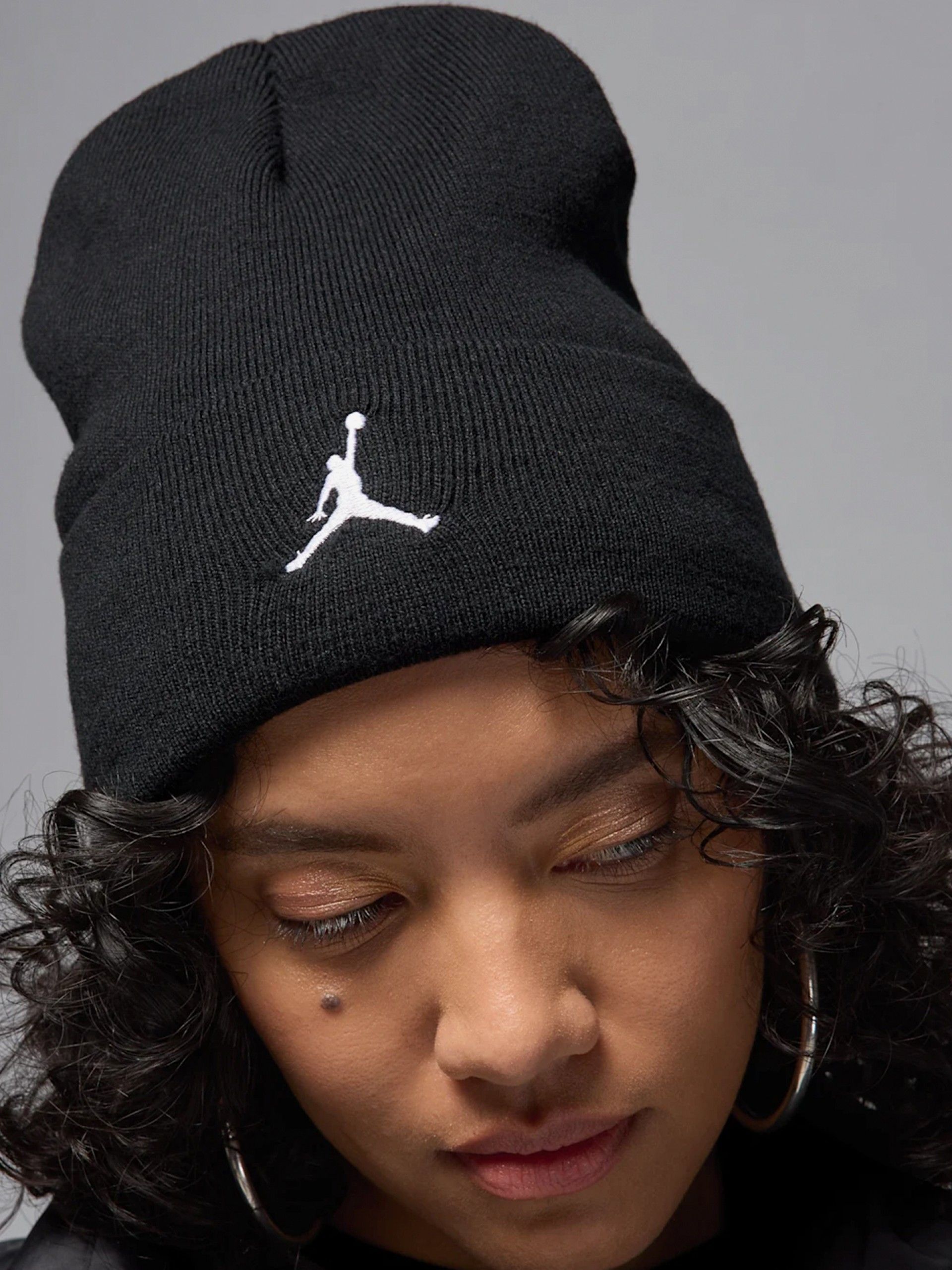 Nike Jordan Peak Satin Lined Black Beanie