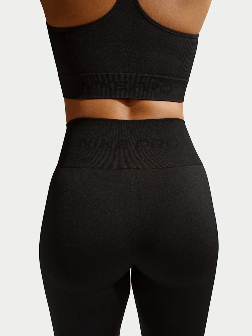 Leggings de Treino Nike Pro Sem Costuras Dri-FIT High Rise 7/8 Pretas Para Mulher