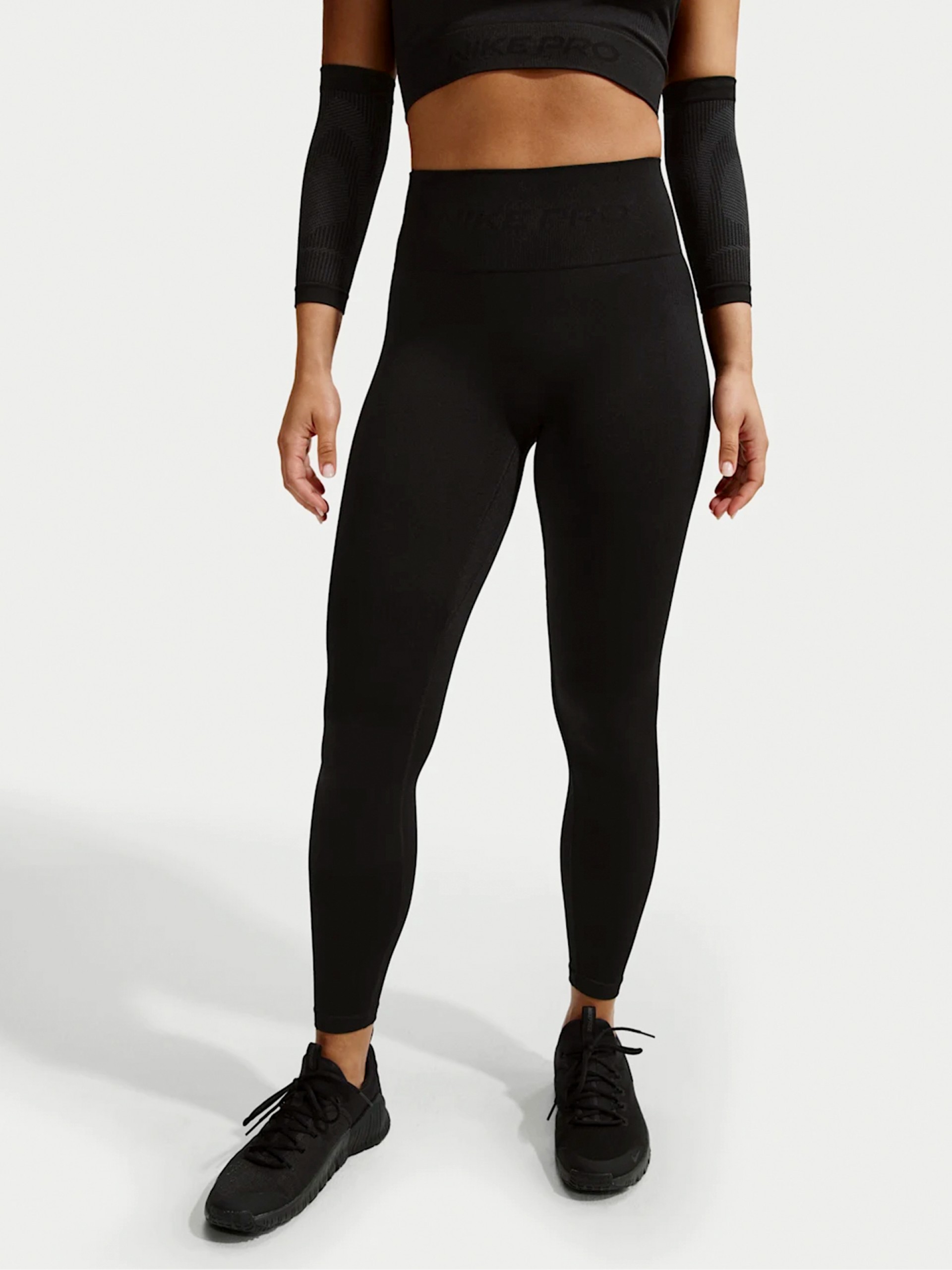 Leggings de Treino Nike Pro Sem Costuras Dri-FIT High Rise 7/8 Pretas Para Mulher