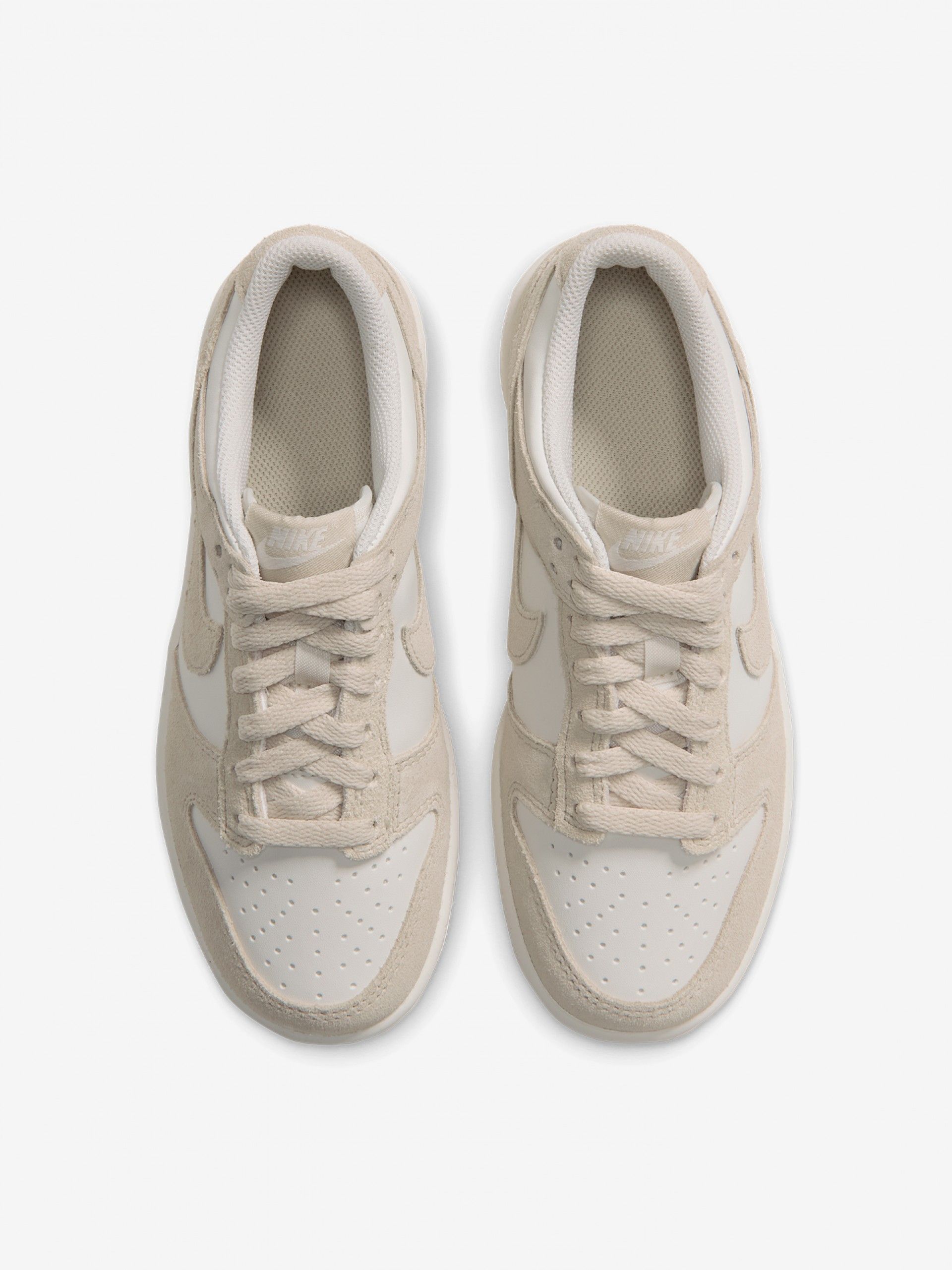 Zapatillas Nike Dunk Low Beige y Blancas De Piel y Gamuza Júnior