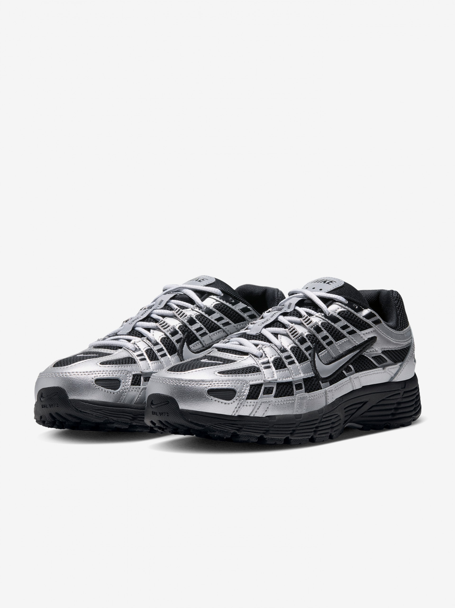 Nike P-6000 Silver and Black Sneakers For Women