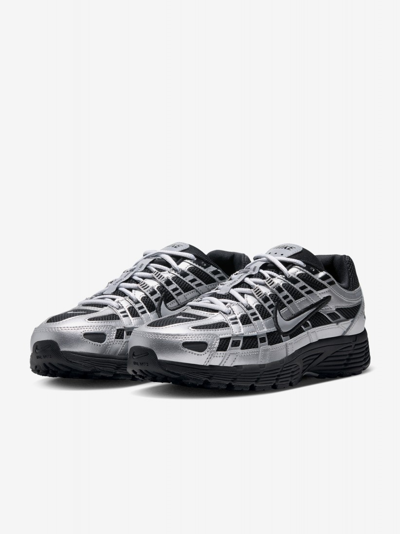 Sapatilhas Nike P-6000 Prateadas e Pretas Para Mulher Sapatilhas Nike P-6000 Prateadas e Pretas Para Mulher