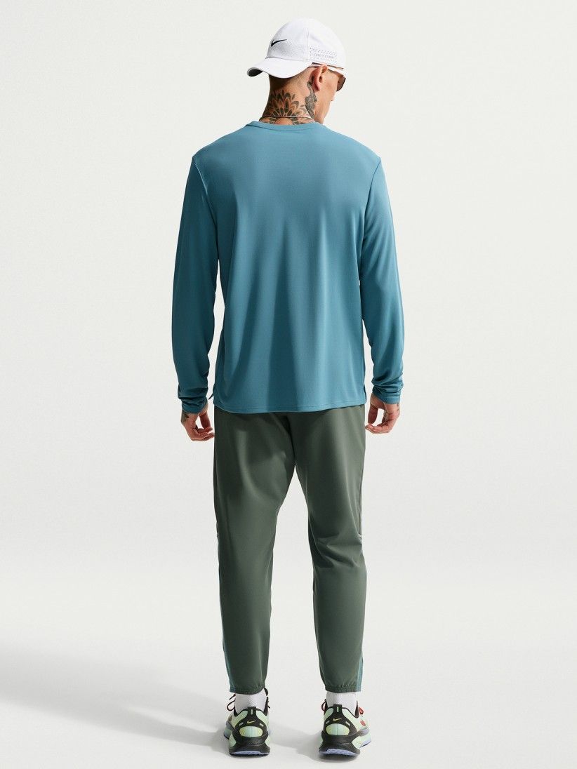 Camisola de Running Nike Miler Dri-FIT Azul Para Homem Camisola de Running Nike Miler Dri-FIT Azul Para Homem