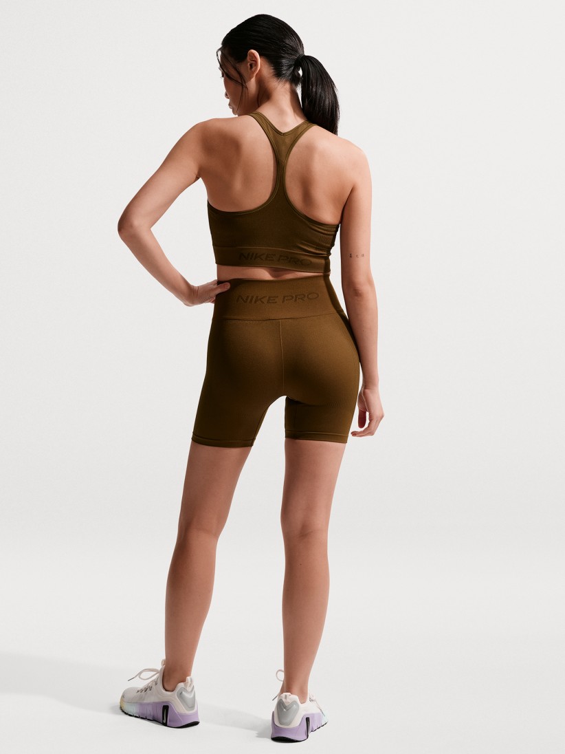 Nike Pro Seamless Dri-FIT 13cm Brown Biker Shorts For Women