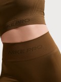 Nike Pro Seamless Dri-FIT 13cm Brown Biker Shorts For Women