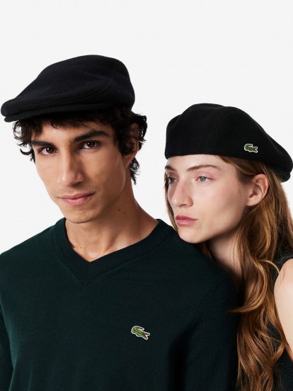 Boina Lacoste de Lana Afieltrada Negra