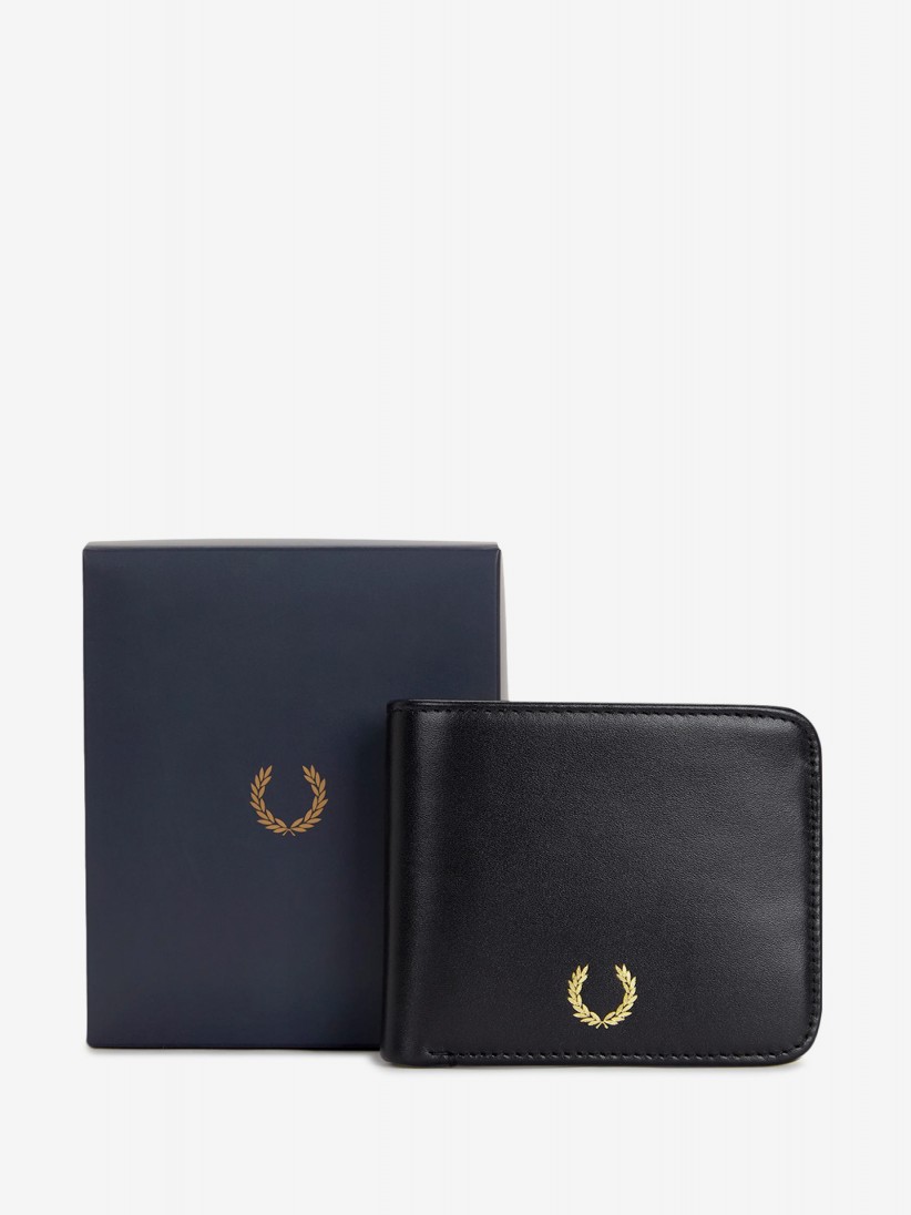 Fred Perry Smooth Leather Billfold Black Wallet Fred Perry Smooth Leather Billfold Black Wallet