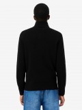 Lacoste High Neck Carded Wool Black Zip Sweater Lacoste High Neck Carded Wool Black Zip Sweater