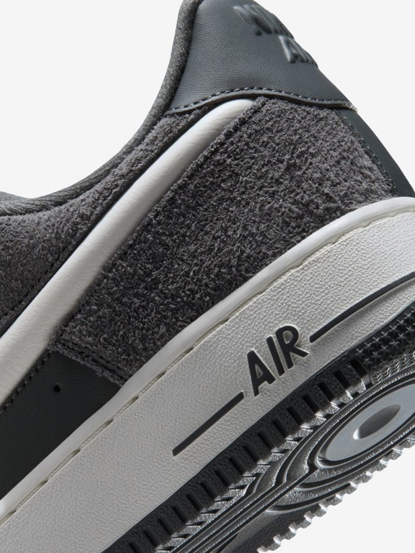 Nike Air Force 1 07 LV8 Grey Leather and Suede Sneakers For Men