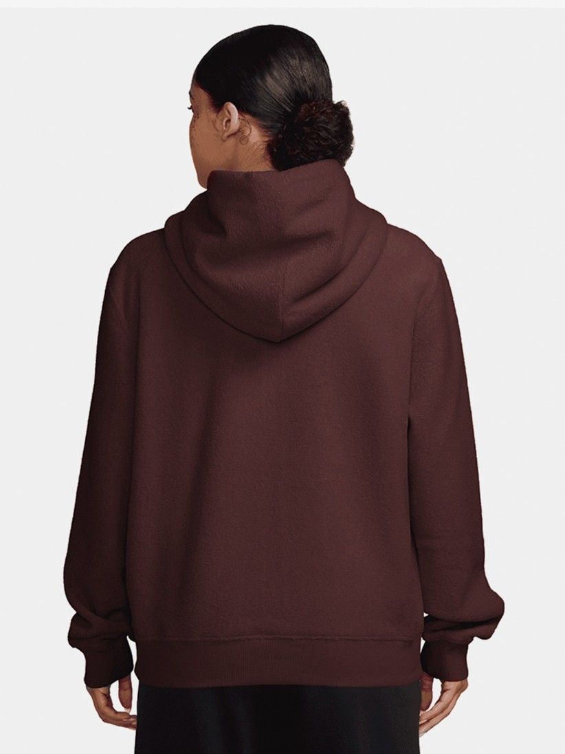 Nike Studio Fleece Plush Burgundy Hooded Jacket For Women Nike Studio Fleece Plush Burgundy Hooded Jacket For Women