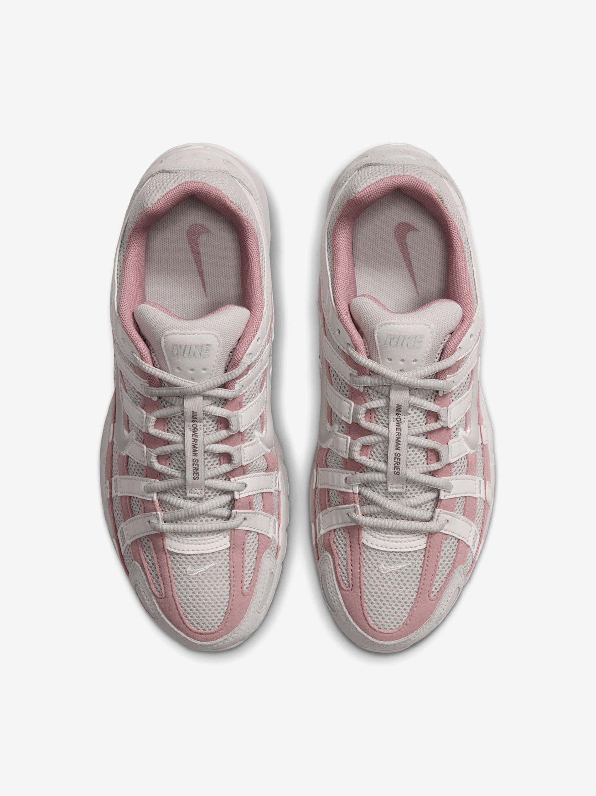 Nike P-6000 Pink and Grey Suede Sneakers For Women