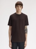 Camiseta Fred Perry Trim Detail Crepe Piqué Marrón Camiseta Fred Perry Trim Detail Crepe Piqué Marrón