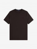 Camiseta Fred Perry Trim Detail Crepe Piqué Marrón Camiseta Fred Perry Trim Detail Crepe Piqué Marrón