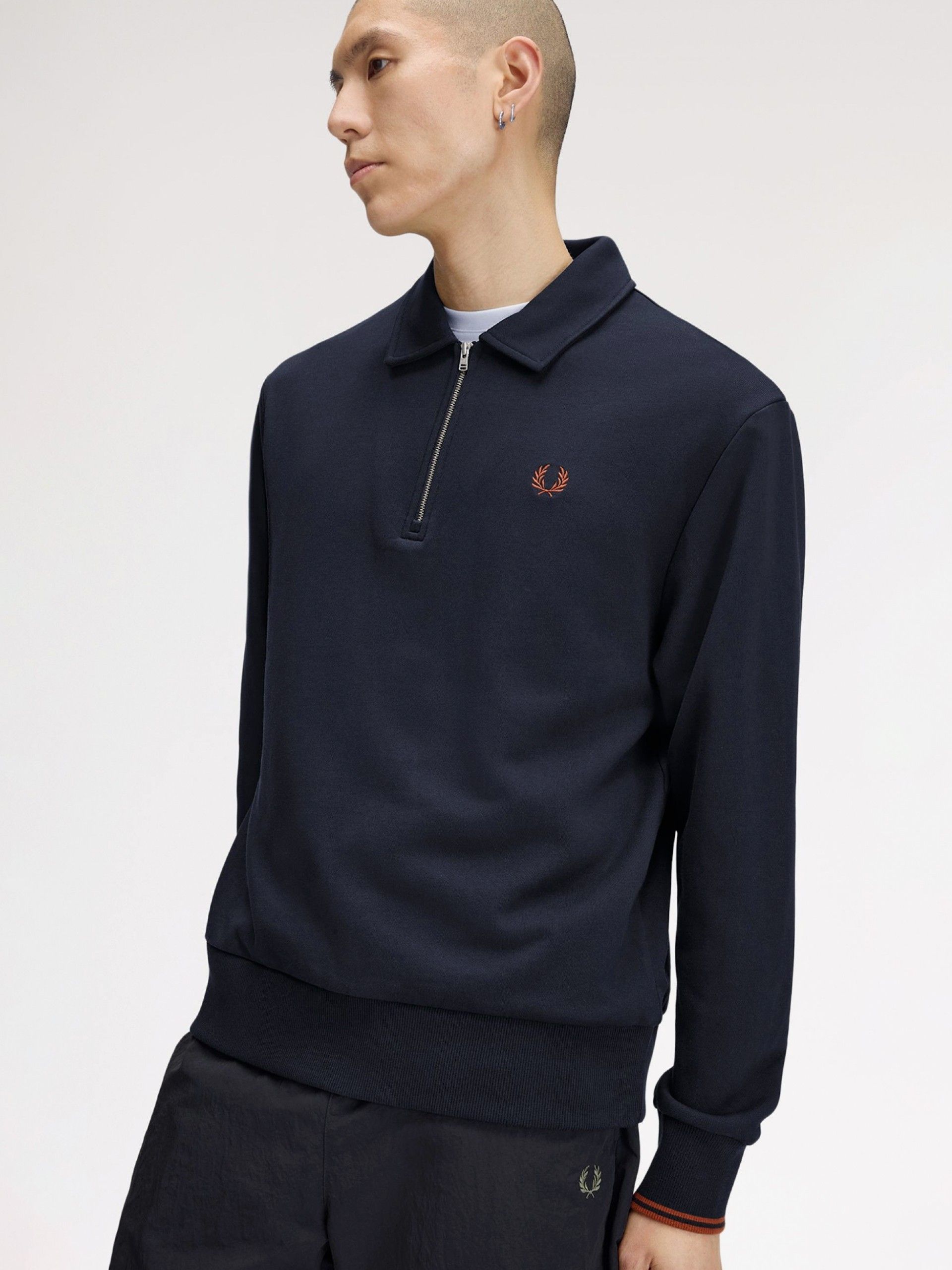 Fred Perry Collared Blue Zip Sweater