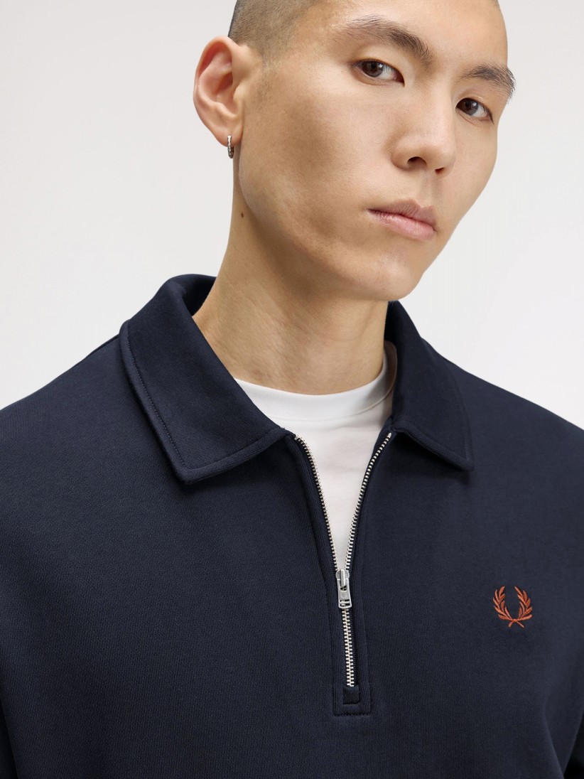 Fred Perry Collared Blue Zip Sweater