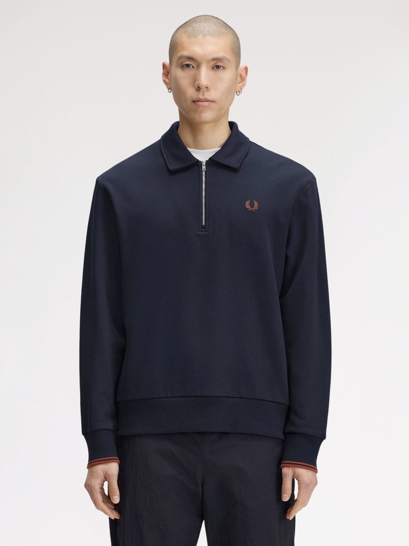 Fred Perry Collared Blue Zip Sweater