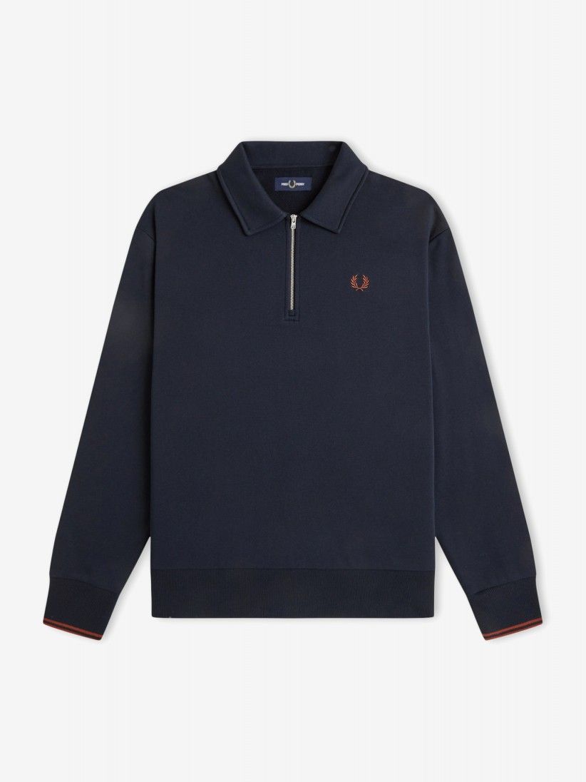 Fred Perry Collared Blue Zip Sweater