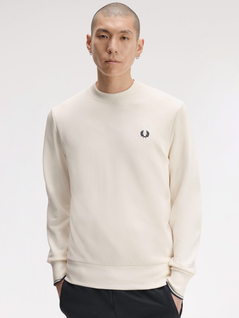 Camisola Fred Perry Crew Neck Bege Camisola Fred Perry Crew Neck Bege