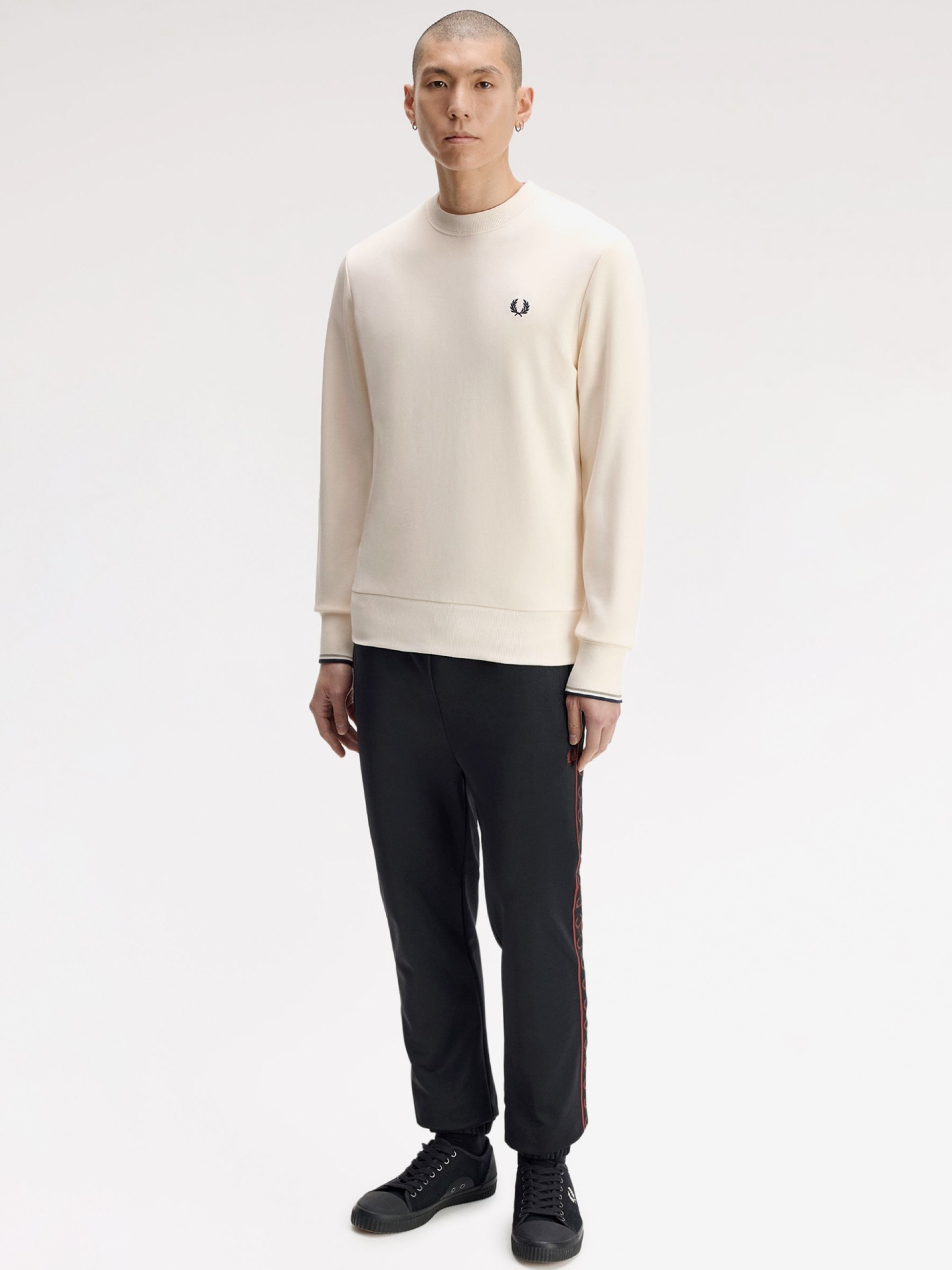 Camisola Fred Perry Crew Neck Bege