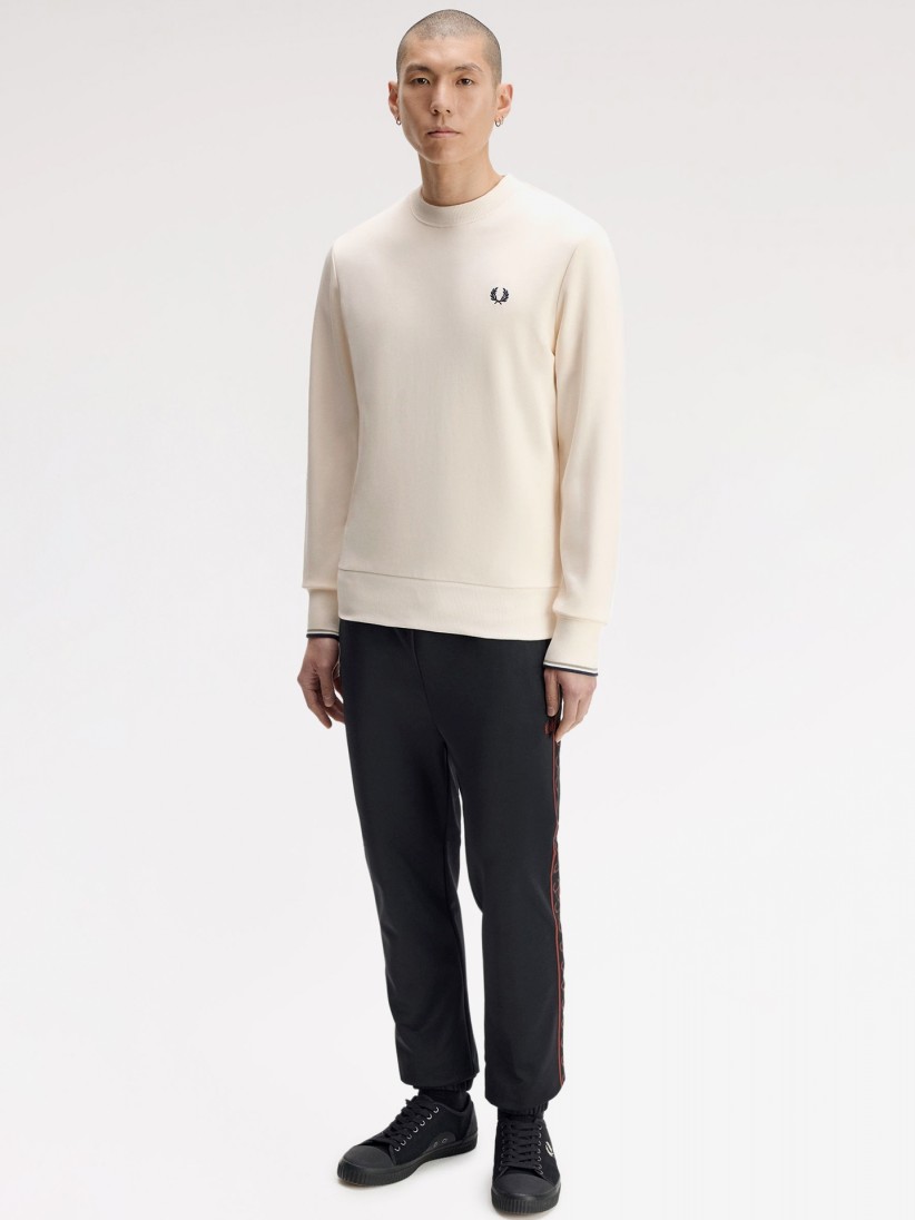 Camisola Fred Perry Crew Neck Bege Camisola Fred Perry Crew Neck Bege