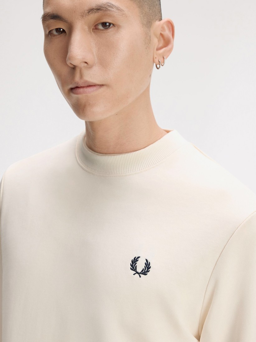 Camisola Fred Perry Crew Neck Bege Camisola Fred Perry Crew Neck Bege