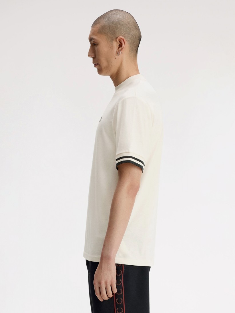 Fred Perry Bold Tipped Beige and Blue T-shirt