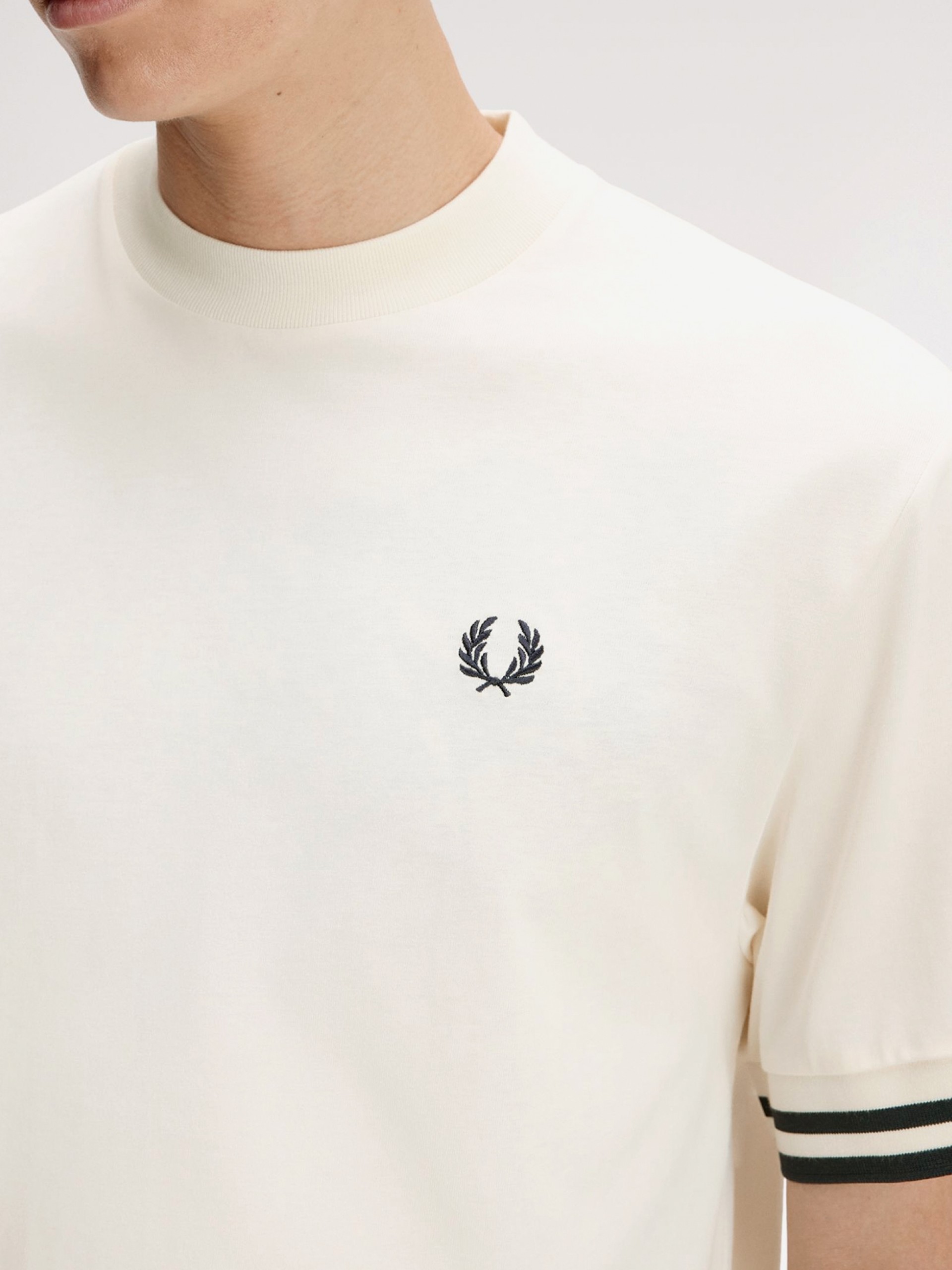 T-shirt Fred Perry Bold Tipped Bege e Azul