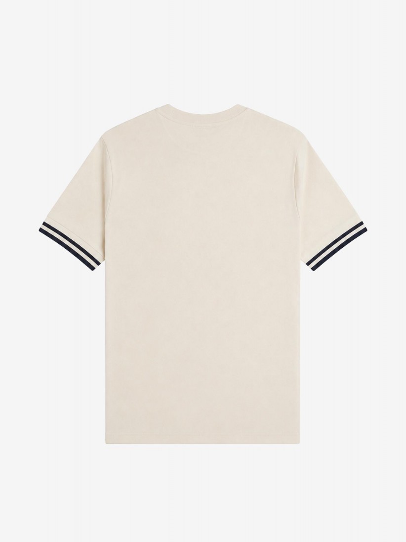 Fred Perry Bold Tipped Beige and Blue T-shirt