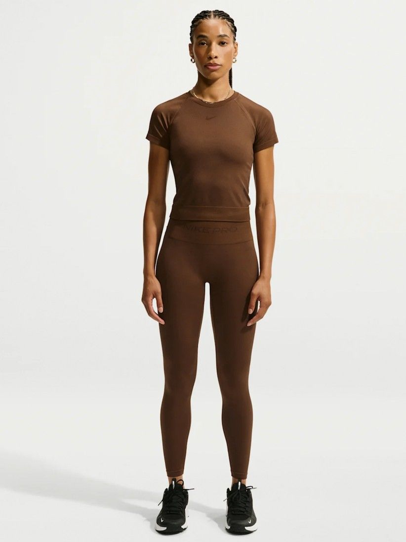 Camiseta de Entrenamiento Nike Pro Seamless Dri-FIT Marr�n Para Mujer