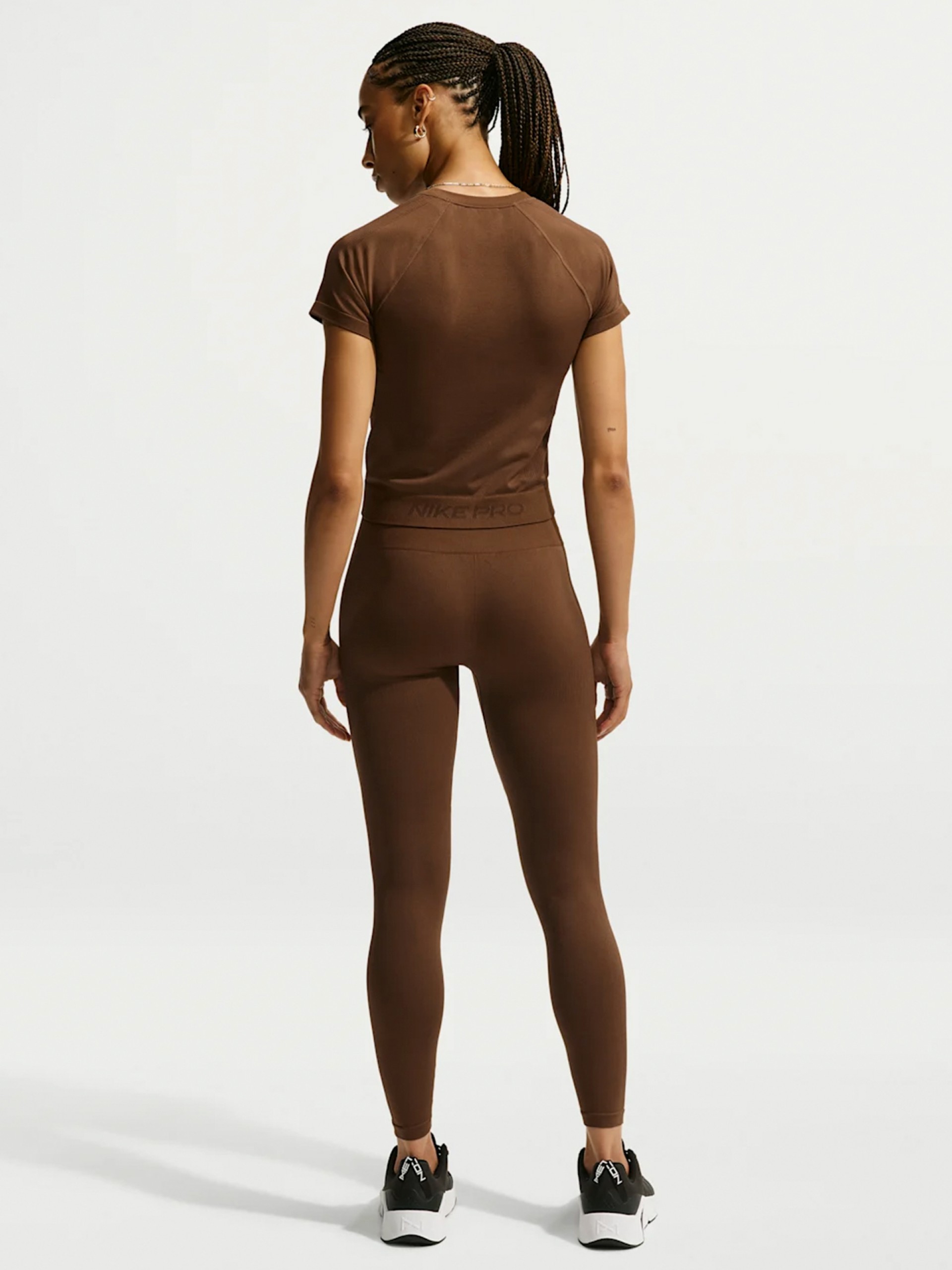 Nike Pro Seamless Dri-FIT Brown Training T-shirt For Women